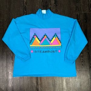 Vintage 1991 Steamboat Mock Neck Tee